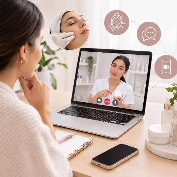 Teleconsulta de cosmetología por videollamada desde casa